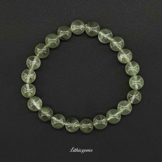 Jade Green Phantom Quartz Bracelet - Prosperity & Growth Crystal with Emerald Inclusions