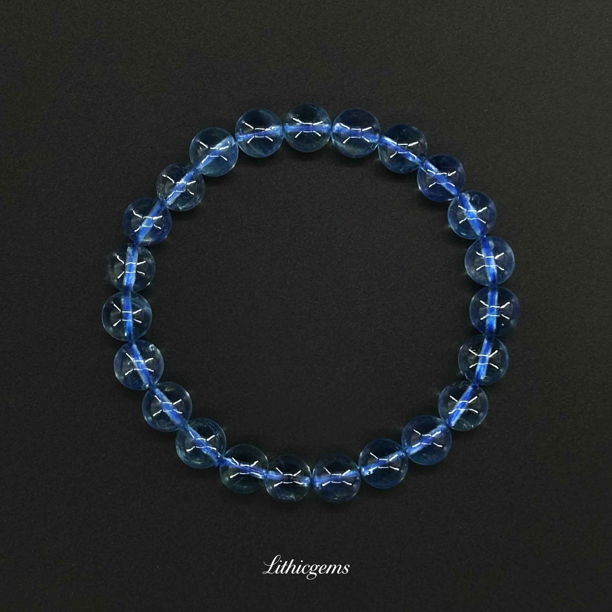 Custom Santa Maria Aquamarine Bracelet - Deep Ocean Blue Crystal for Calm & Communication