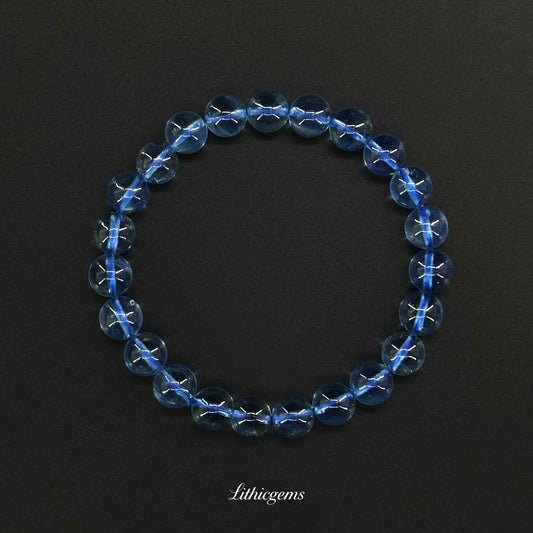 Custom Santa Maria Aquamarine Bracelet - Deep Ocean Blue Crystal for Calm & Communication