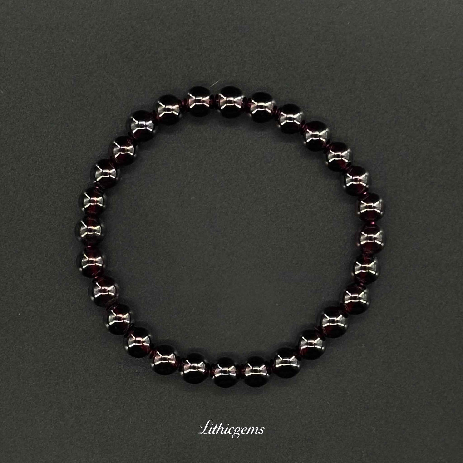 Custom Burgundy Garnet Bracelet - Premium Healing Crystal for Vitality & Protection