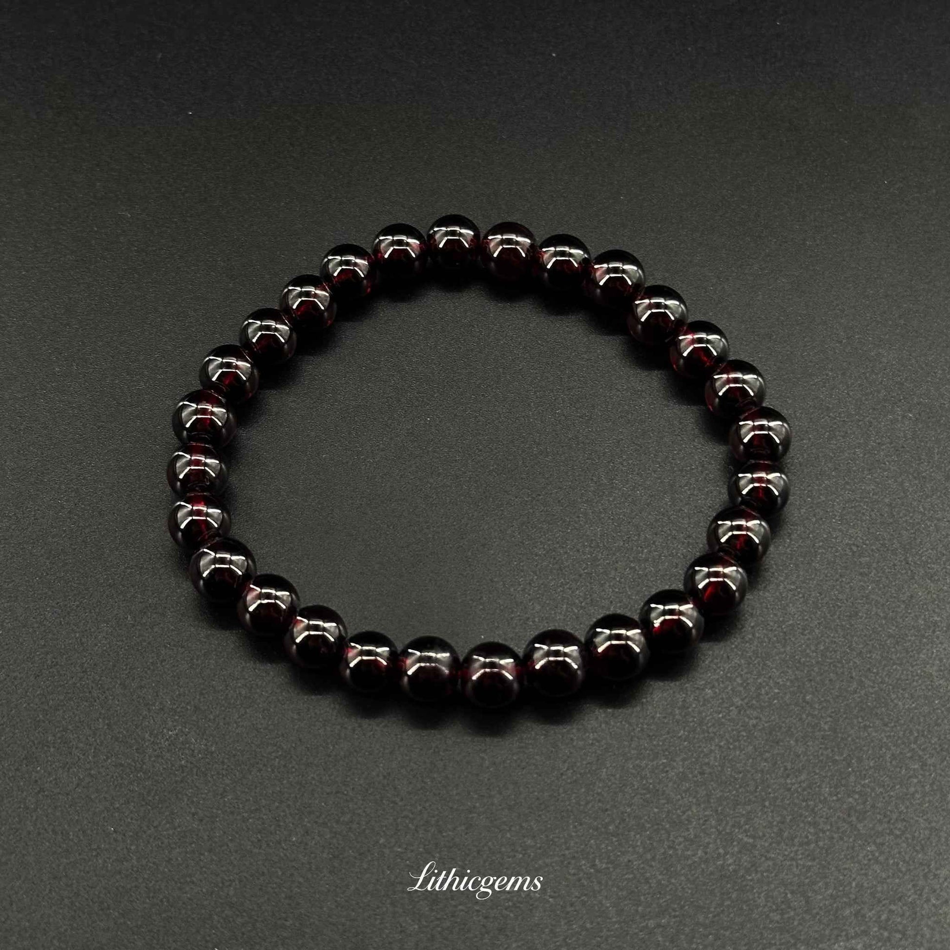 Custom Burgundy Garnet Bracelet - Premium Healing Crystal for Vitality & Protection