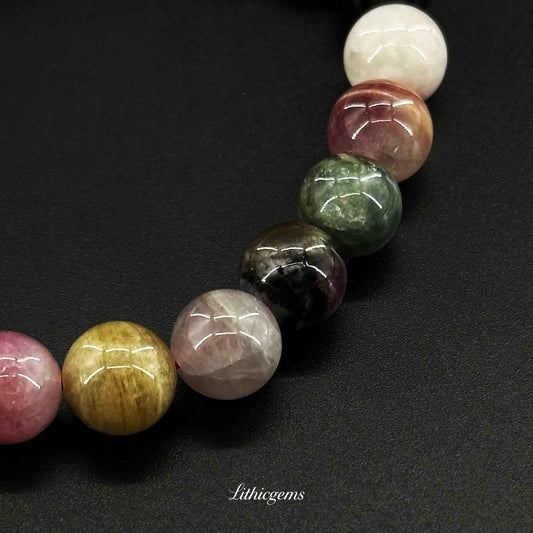 Rainbow Tourmaline Bracelet - Complete Color Spectrum for All-Chakra Balance & Joyful Manifestation