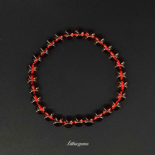 Custom Orange Garnet Bracelet - Handmade Healing Crystal Gemstone Jewelry